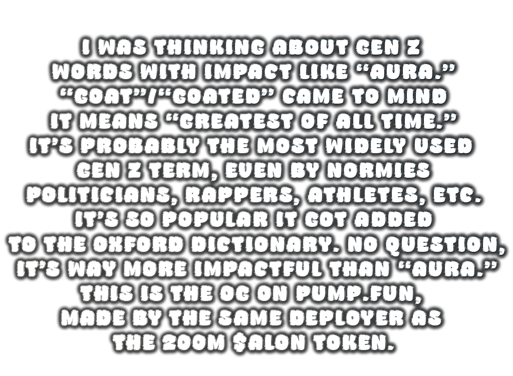 Gen Z text about GOAT